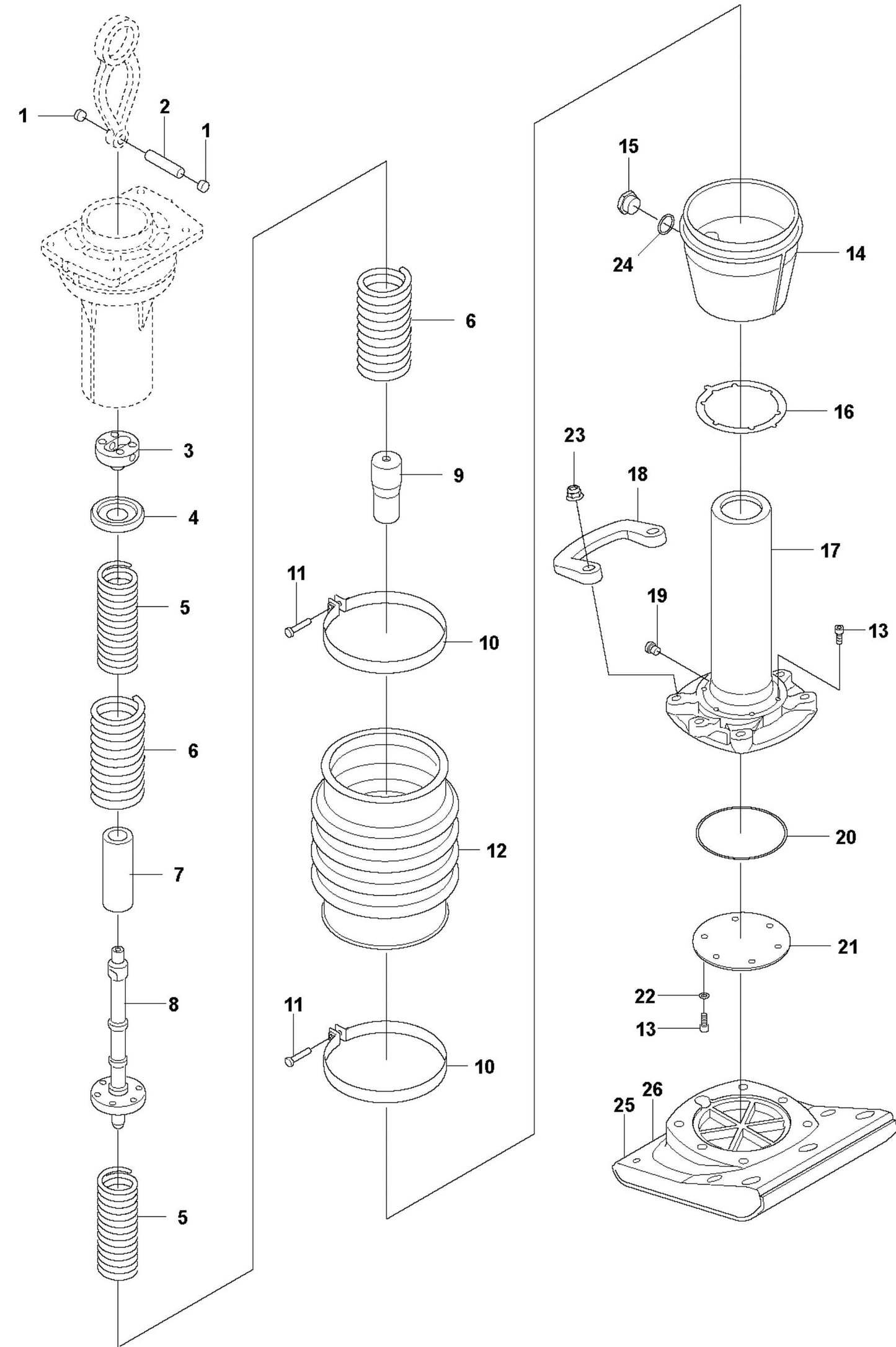 Spring Unit Assembly Parts For LT6005 Compaction Rammer By Husqvarna