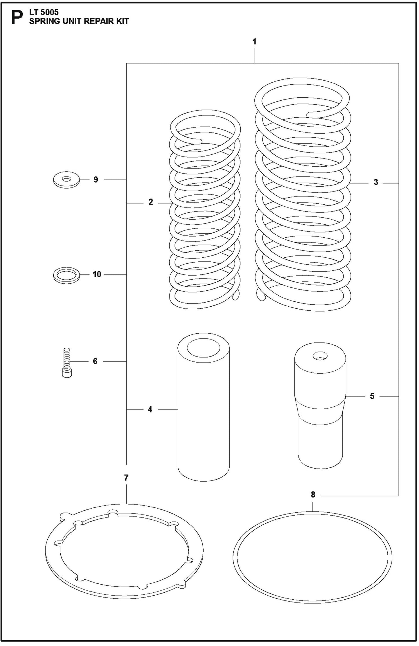 Spring Unit Repair Kit Parts For LT 5005 Compaction Rammers By Husqvarna