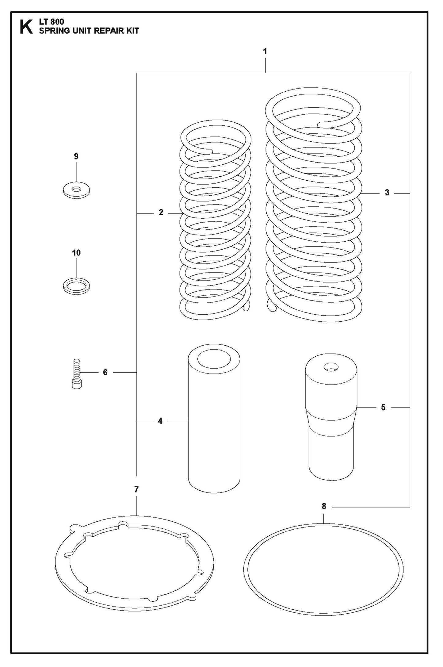 Spring Unit Repair Kit Parts For LT 800 Jumping Jack Rammer By Husqvarna