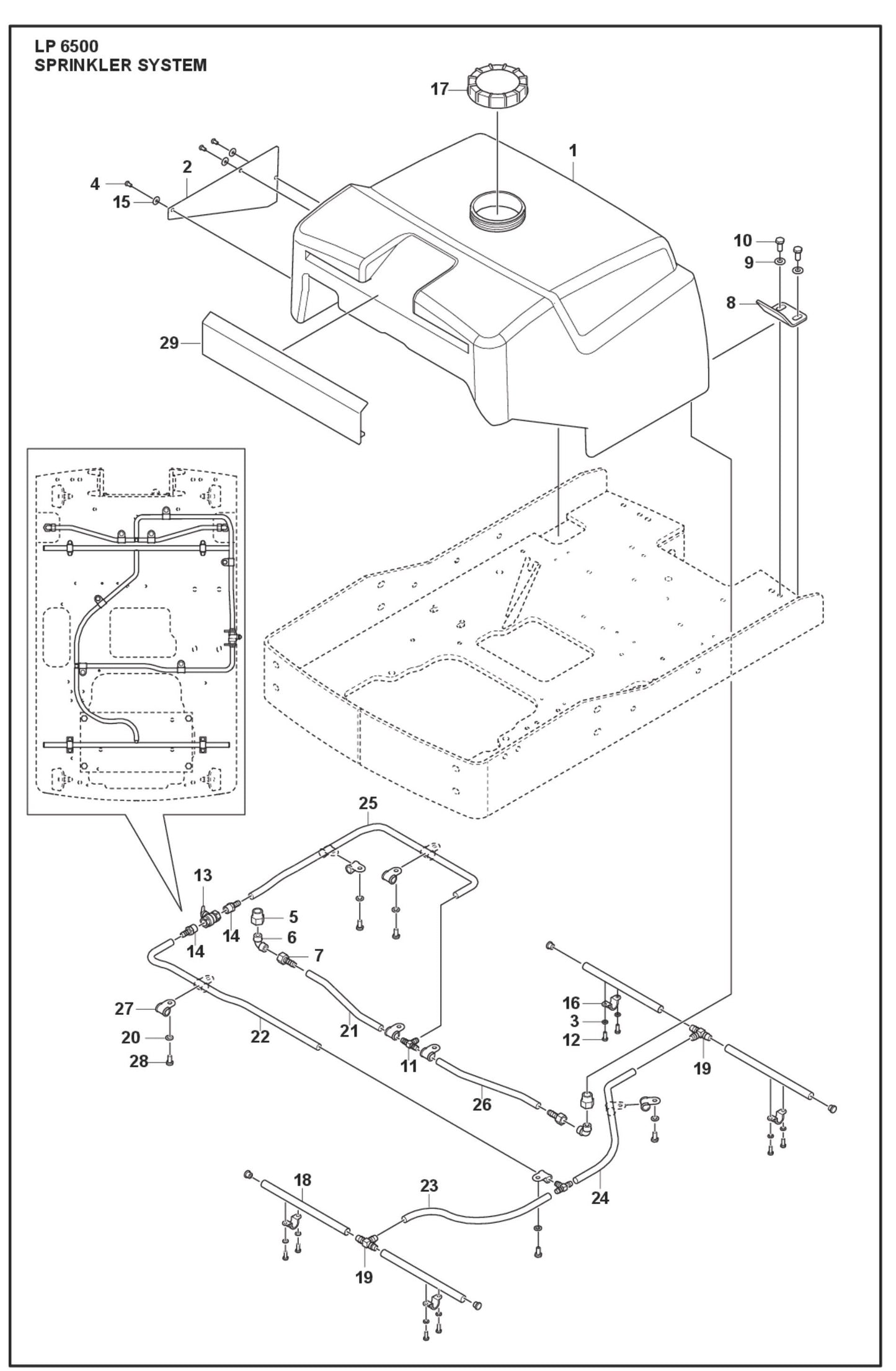 Sprinkler System Parts For LP 6500 Diesel  By Husqvarna