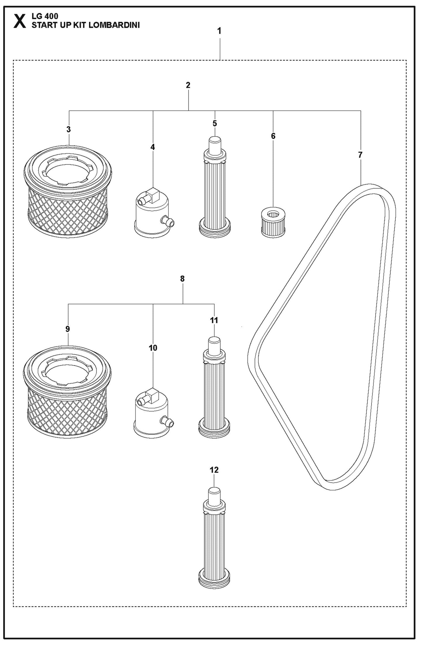 Start Up Kit Lombardini Parts For LG 400 Diesel By Husqvarna