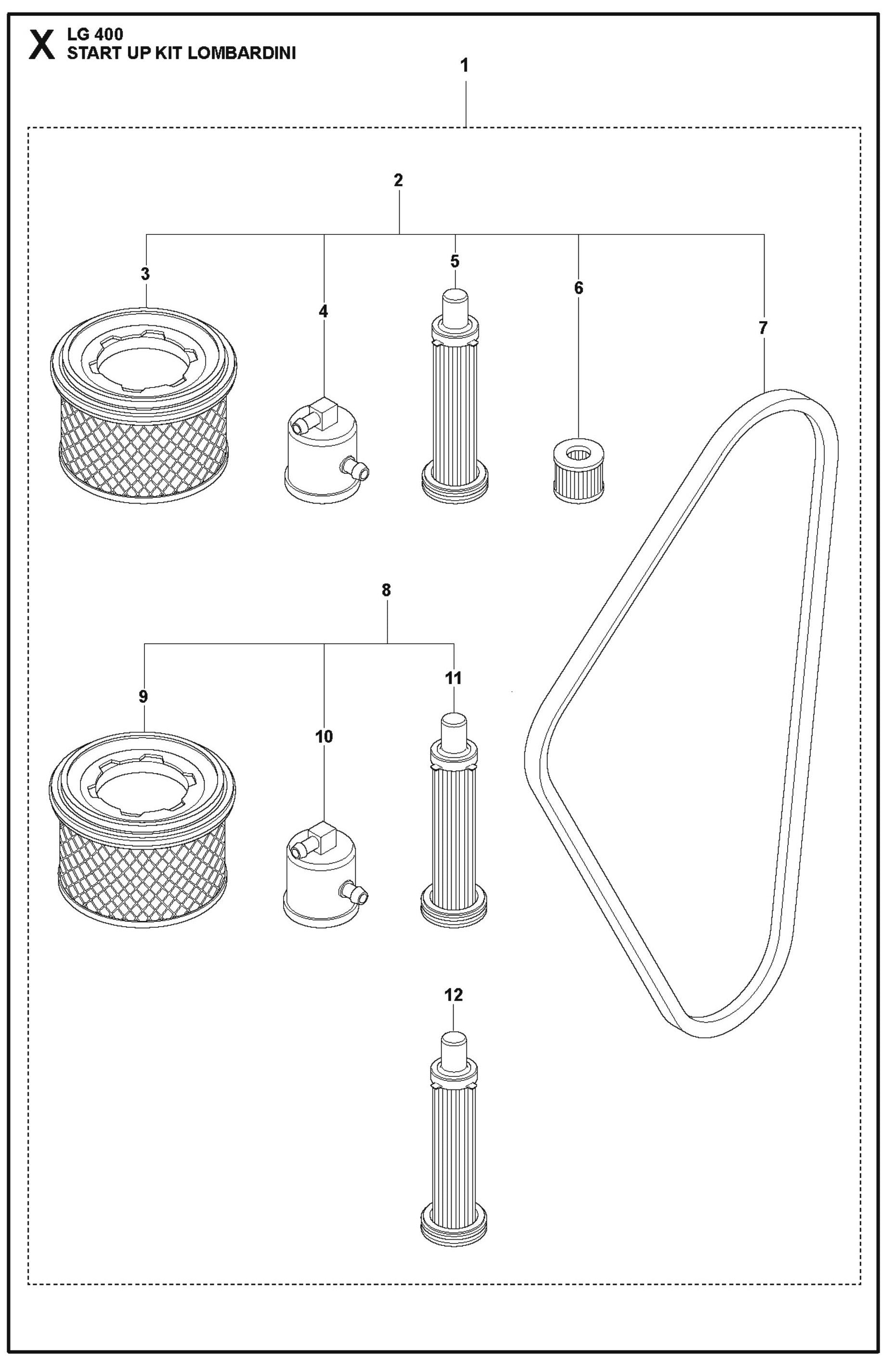 Start Up Kit Lombardini Parts For LG 400 Diesel By Husqvarna