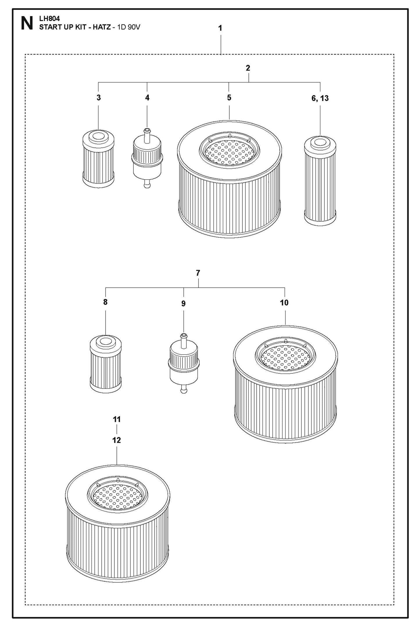 Start Up Kit - Hatz-1D 90V Parts For LH 804 By Husqvarna