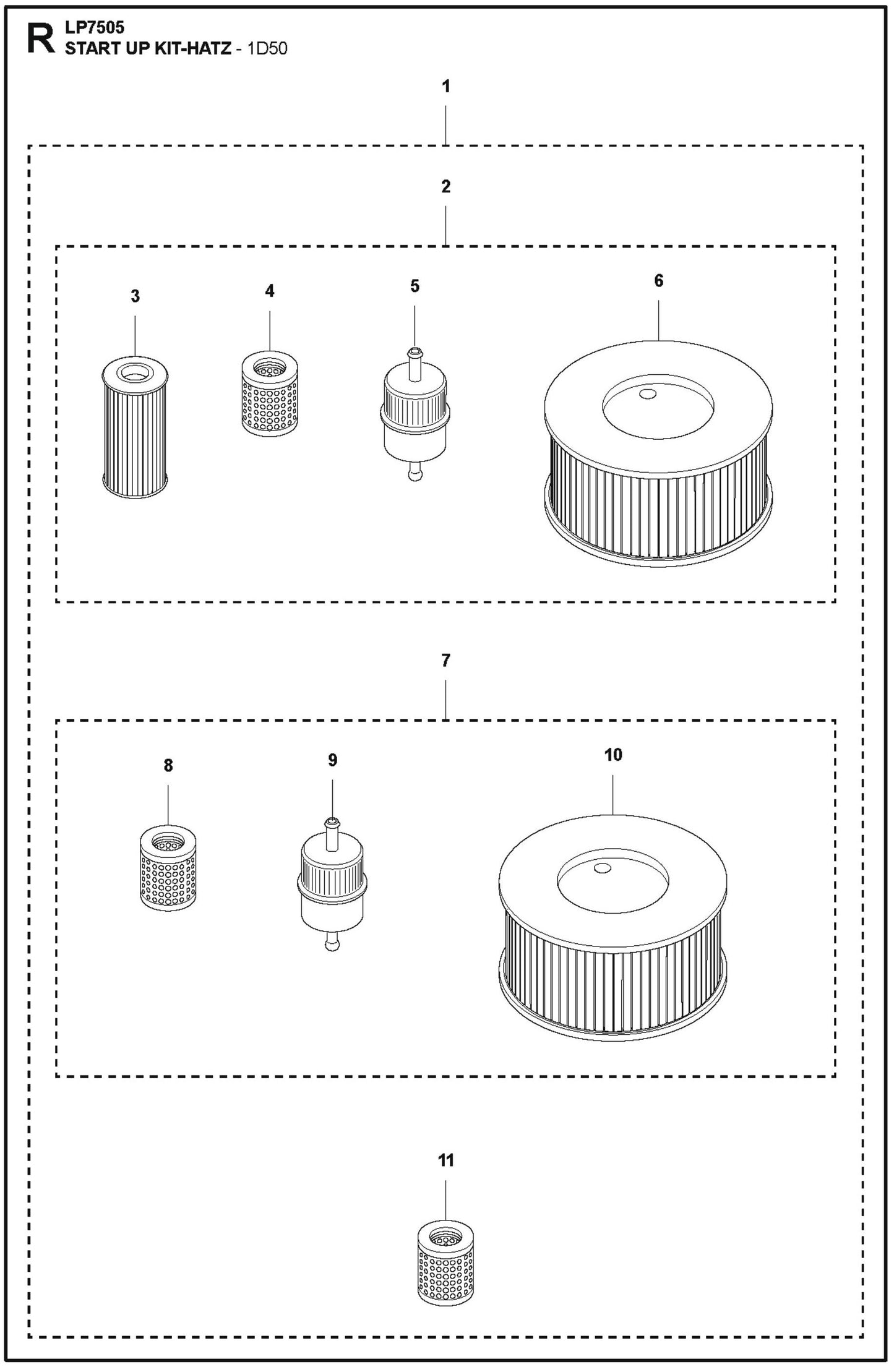 Start Up Kit- Hatz Parts For LP7505 Walk Behind Roller By Husqvarna