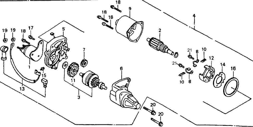 Starter Motor Assembly Parts For MRH800GS HONDA GX390 Series Engine Vibratory Rollers By Multiquip