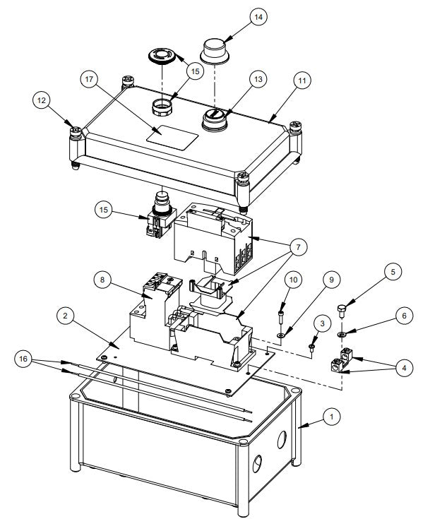 CC800M Starter Box Assembly Parts 220V, 3 Phase