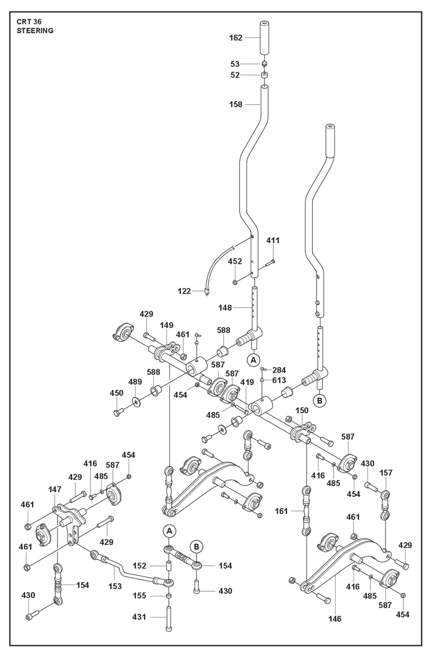Steering Parts For Ride On Trowel CRT 36 By Husqvarna