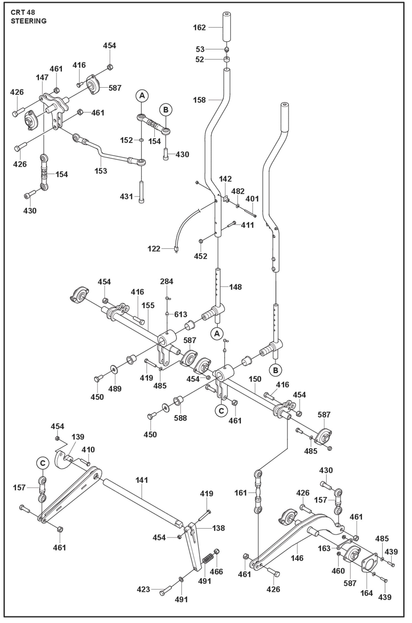 Steering Parts For Ride On Trowel CRT 48 Diesel By Husqvarna