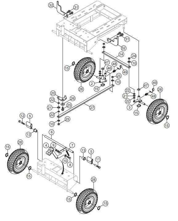 Steering Assembly Parts-GB43LED S/N G4100154 AND ABOVE