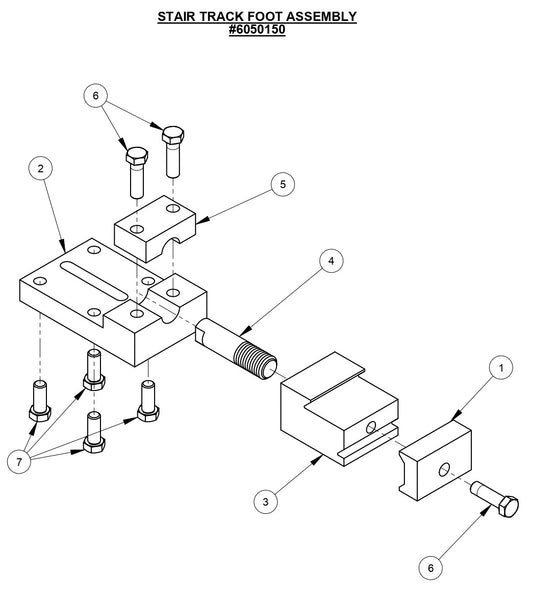 CC1600 Stair Track Foot Assembly