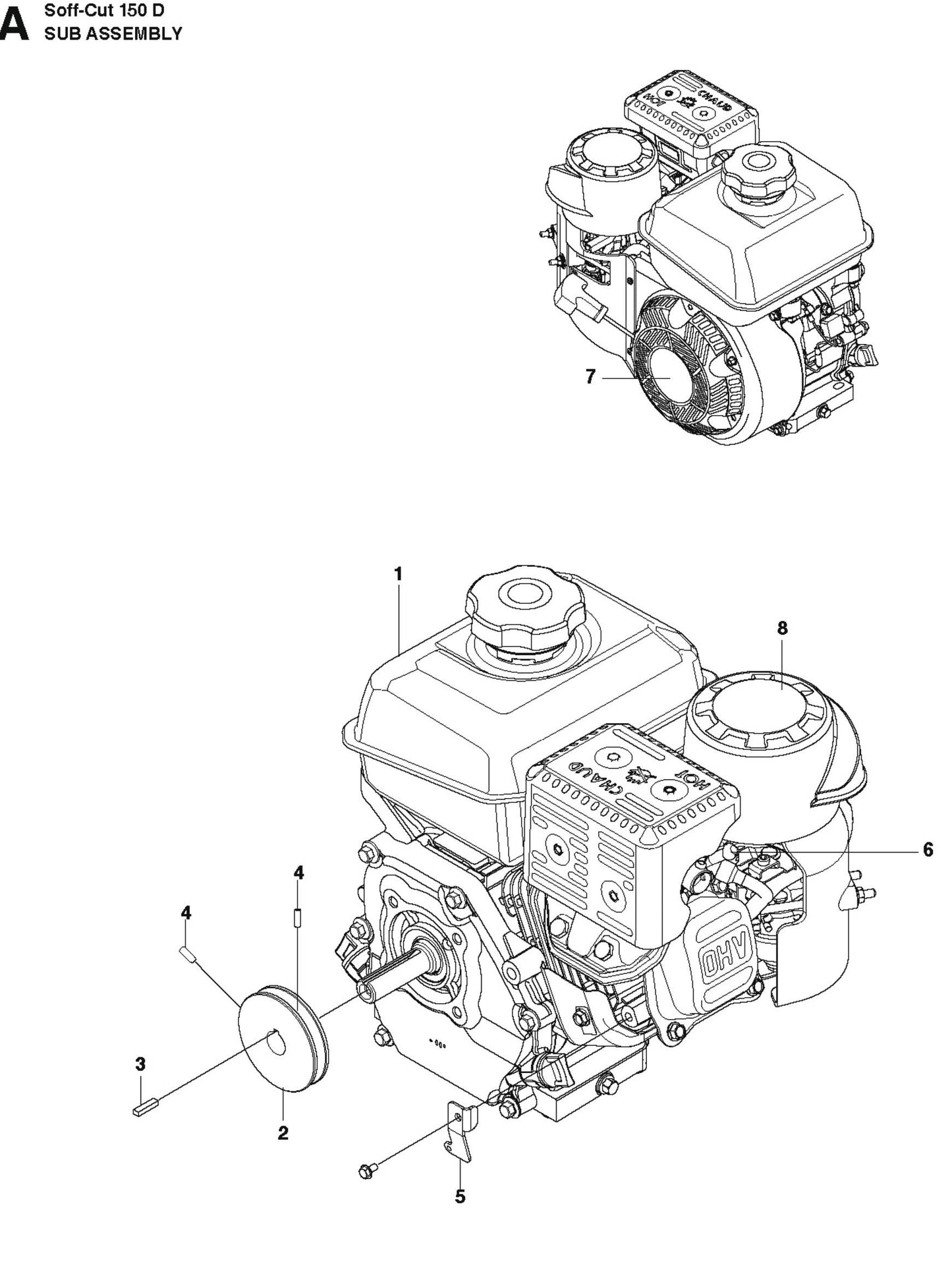 Sub Assembly Parts For Soff Cut 150 D By Husqvarna