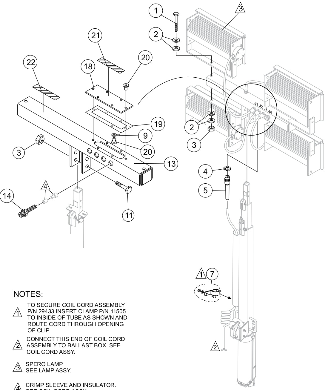 T-Bar Assembly Parts for LT12DAB Light Tower by Multiquip