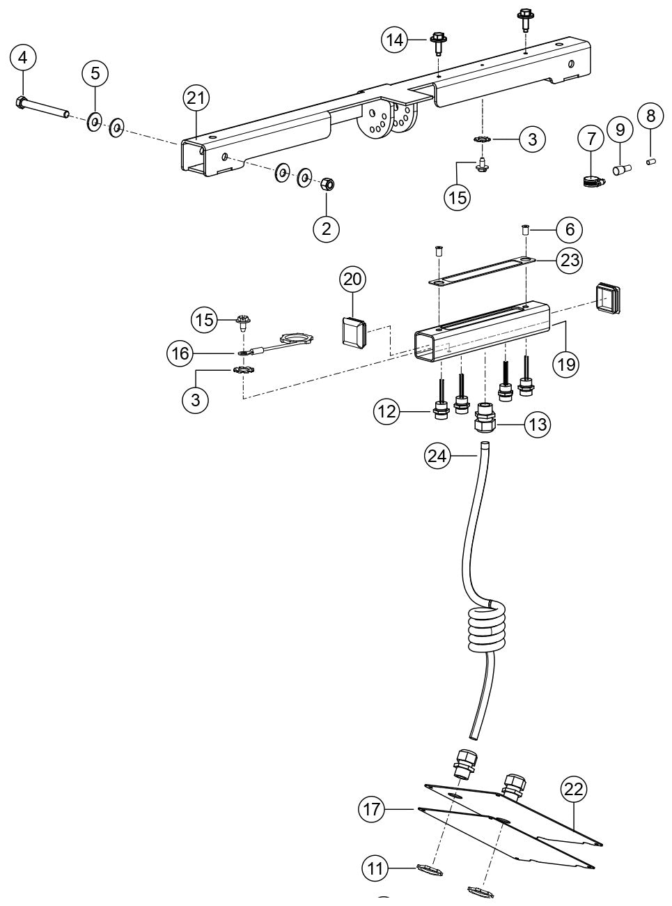 T Bar Assembly Parts For LT6KV Light Tower By Multiquip