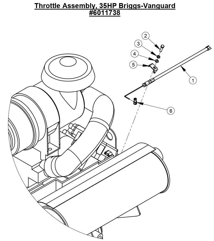 CC3500J Throttle Assembly 35Hp Briggs/Vanguard