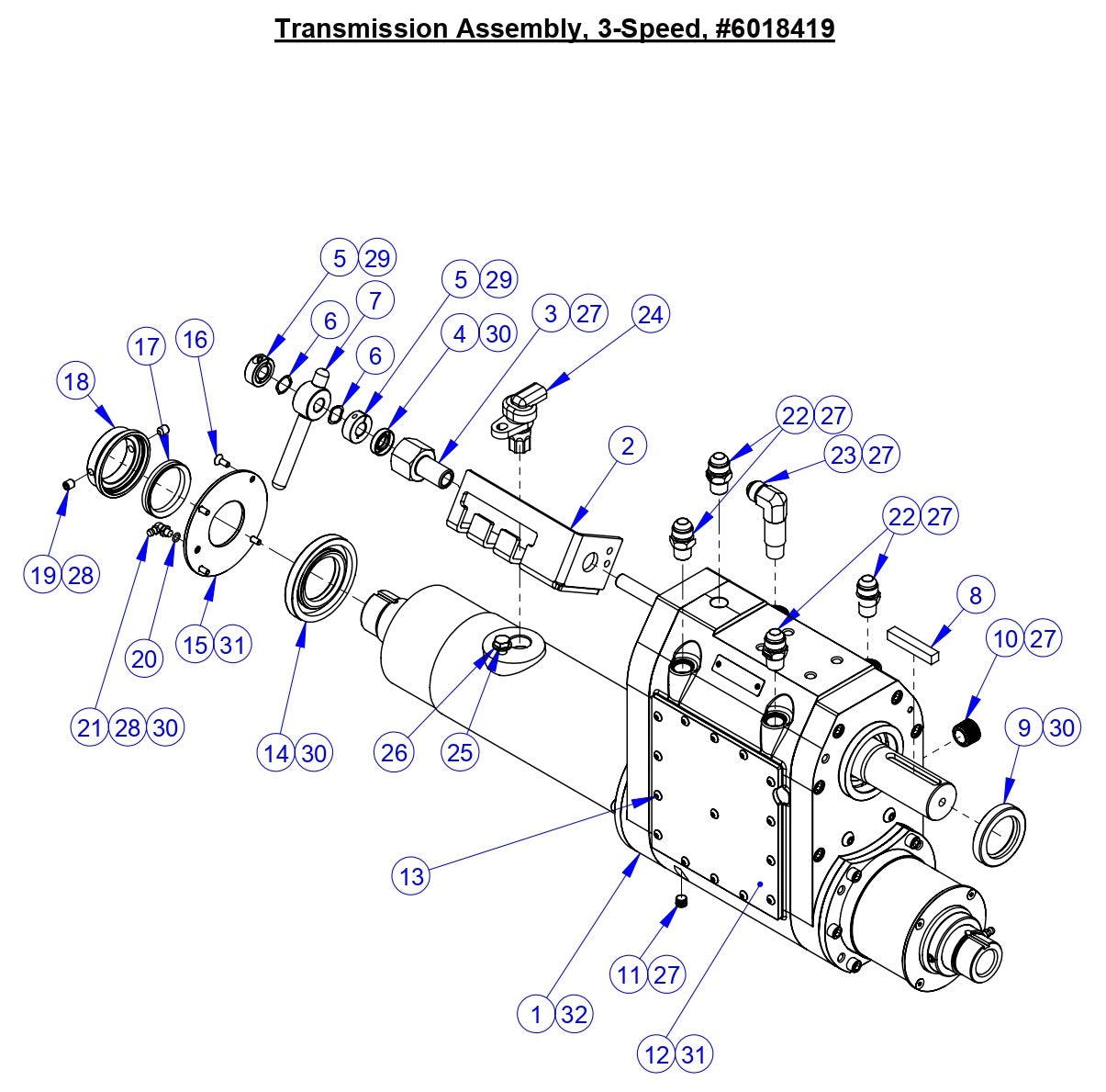 CC5555GK Transmission Assembly, 3-Speed