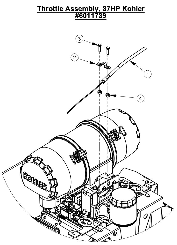 CC3500J Throttle Assembly 37Hp Kohler