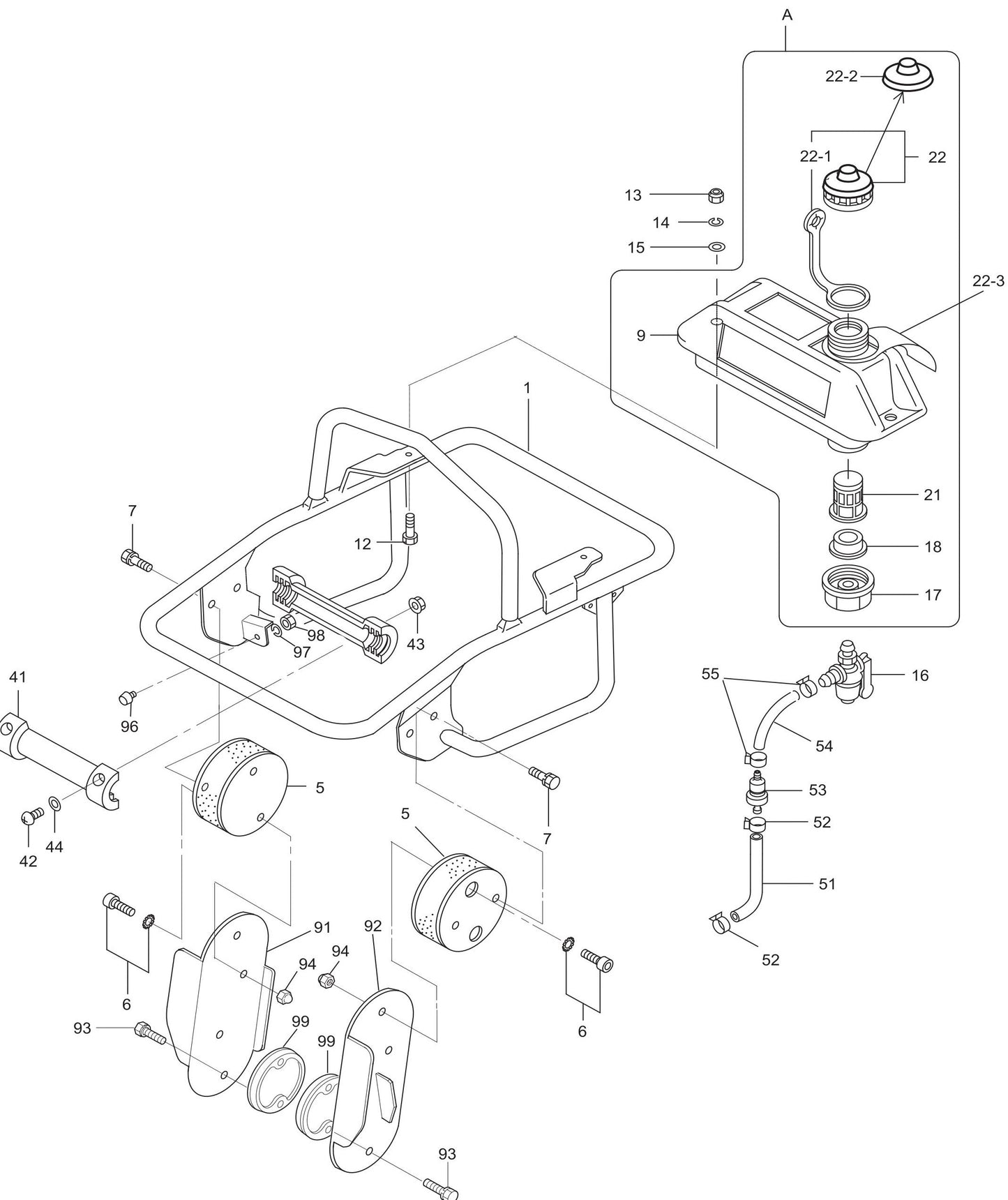 MT84FA Tank And Handle Assembly Parts