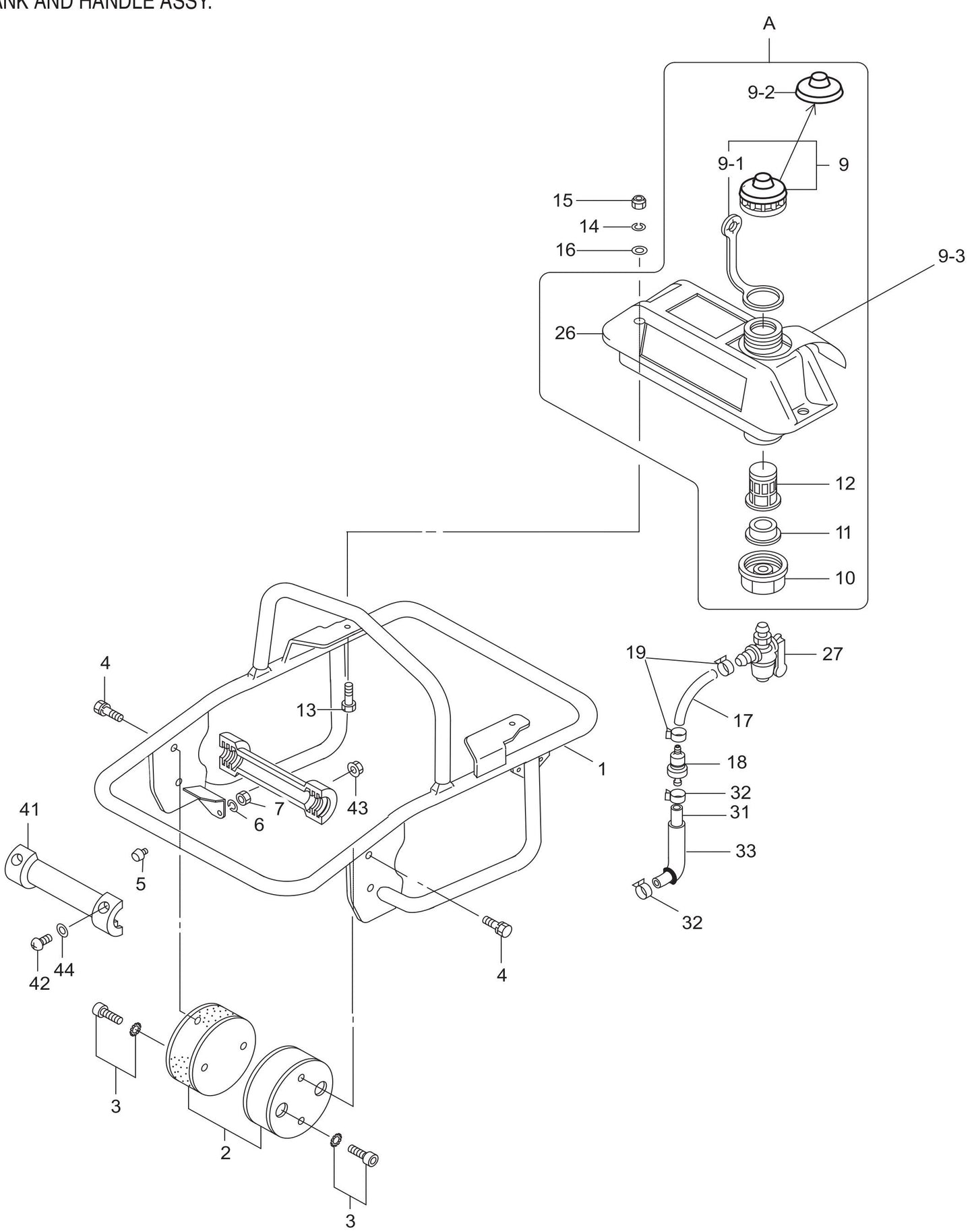 MT65HA Tank And Handle Assembly