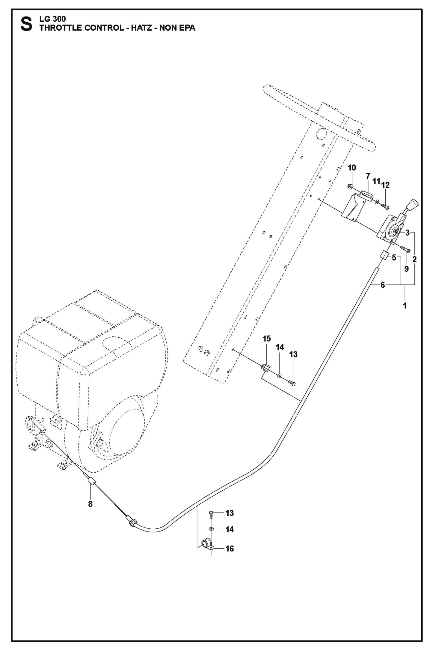 Throttle Control - Hatz - NON EPA Parts For LG 300 Diesel By Husqvarna