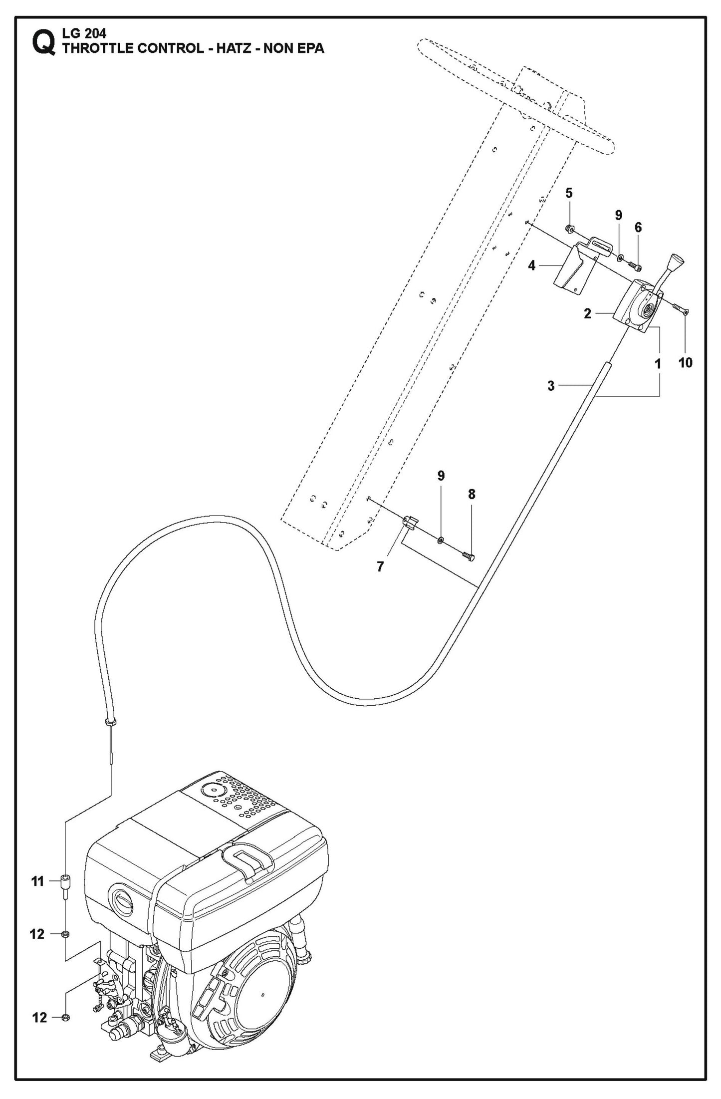 Throttle Control-Hatz- Non EPA Parts For LG 204 Petrol By Husqvarna