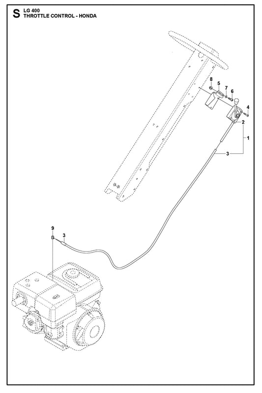 Throttle Control- Honda Parts For LG 400 Diesel By Husqvarna