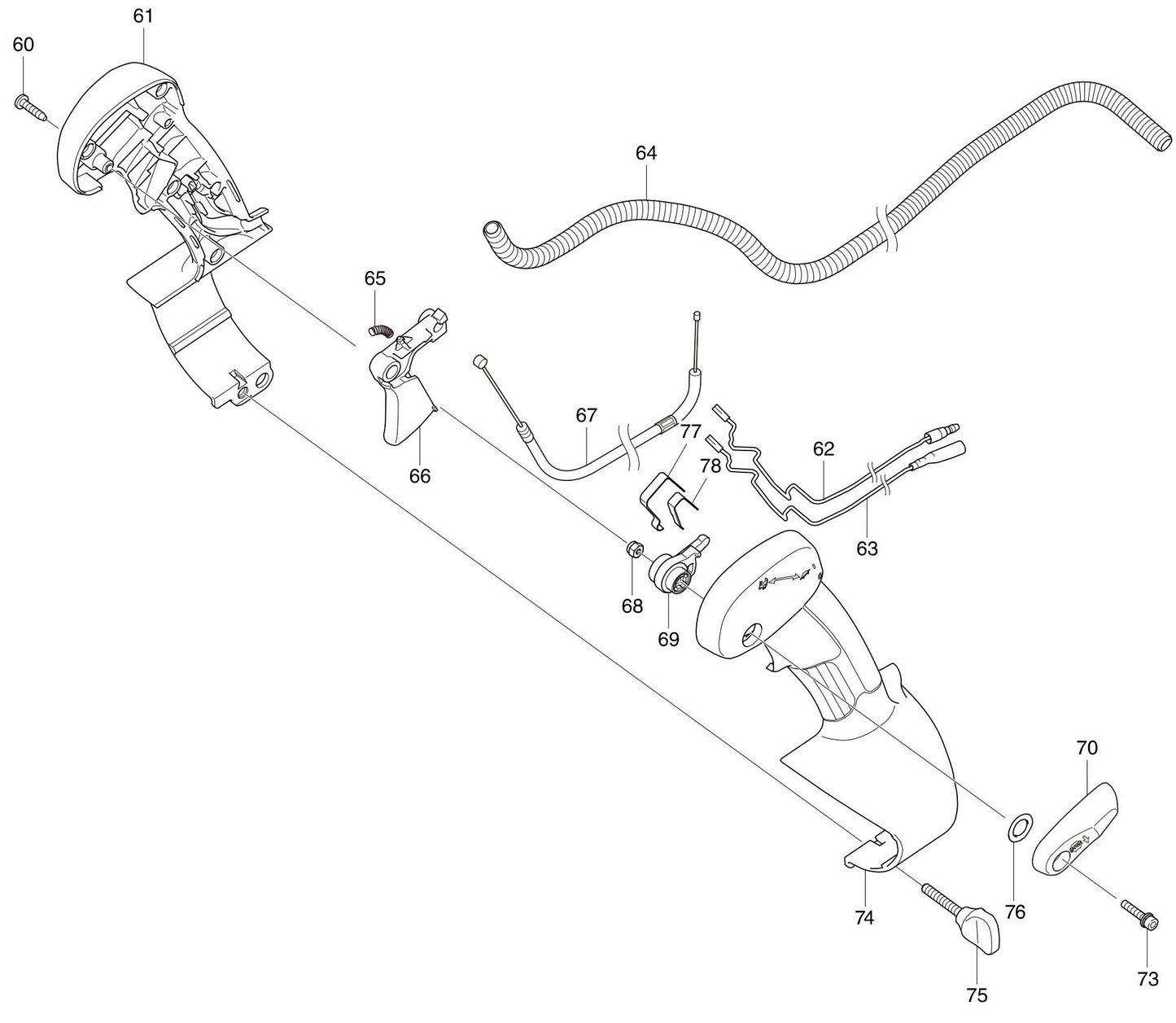 Throttle Assembly Parts For EB5300TH Blower By Makita