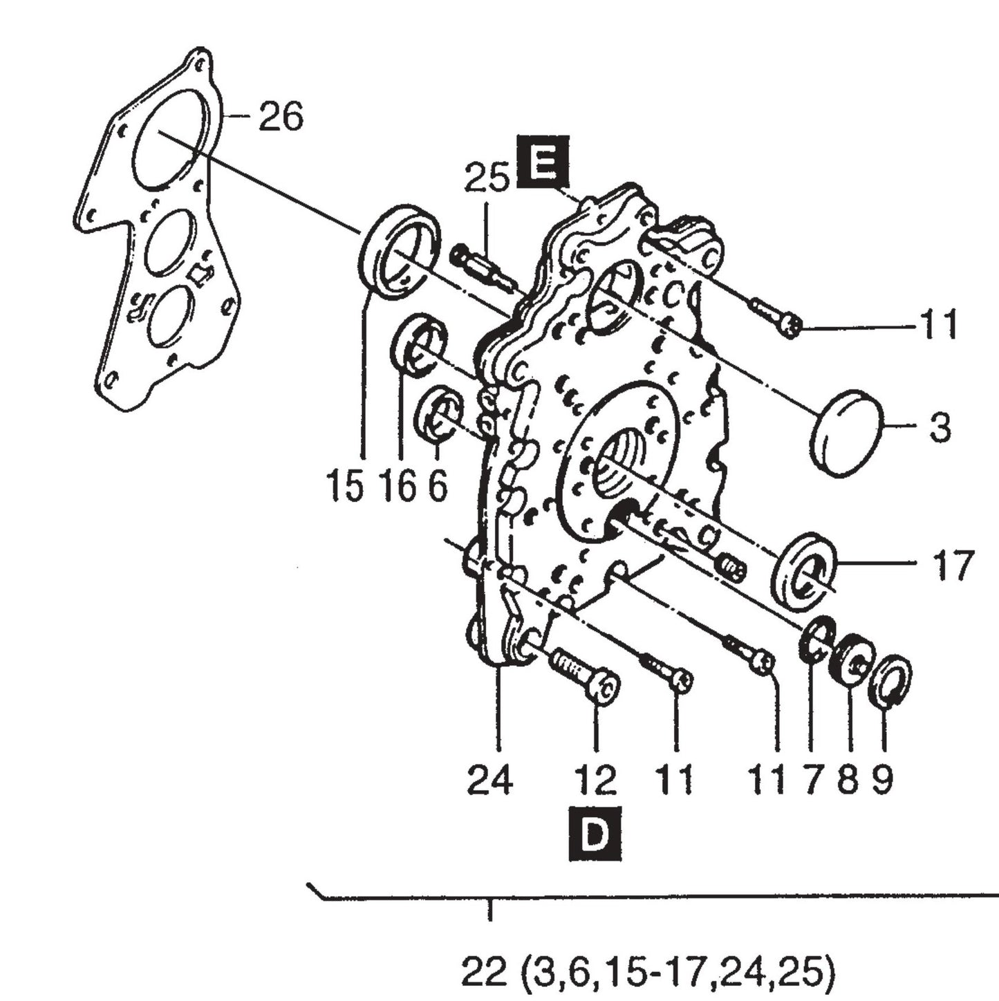 MVH502DSB HATZ 1D81S Engine timing Cover Assembly Parts