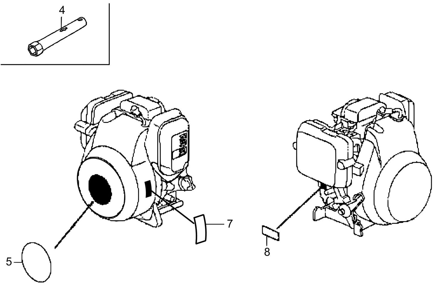 MTX80HDR Honda GX120RTKRBF Engine Tool/Label Assembly Parts