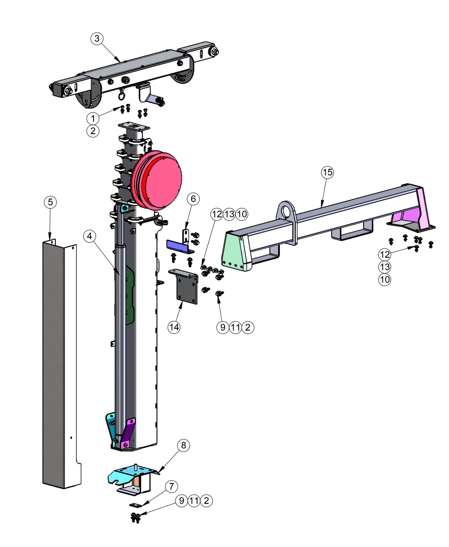 V-Series Maxi-Lite 15-20KW-Tower And Lift Arm Parts By Allmand
