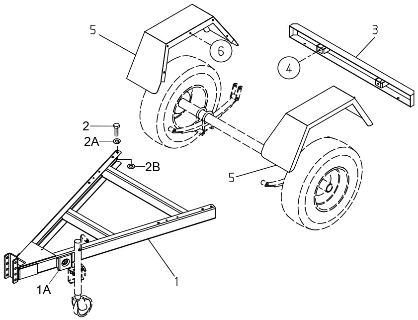 DIS185SSI4F Trailer Assembly Parts for DIS185SSI4F Air Compressor by Multiquip