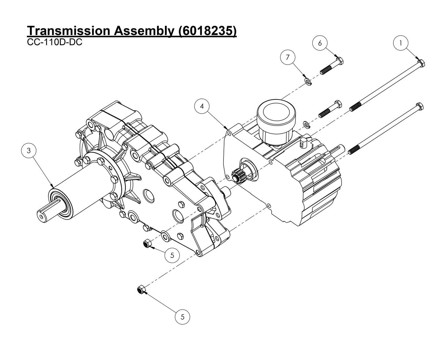 CC-110D-DC Transmission Assembly Parts
