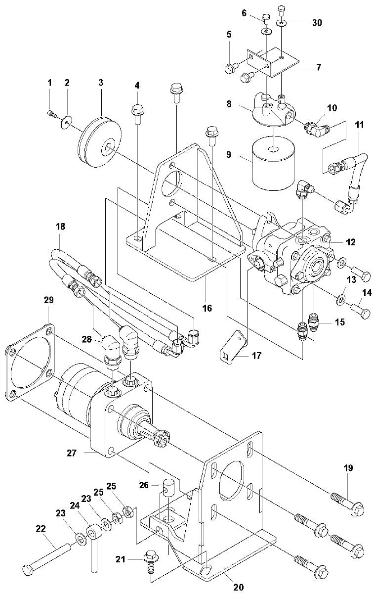 FS3500 Transmission Assembly Parts by Husqvarna
