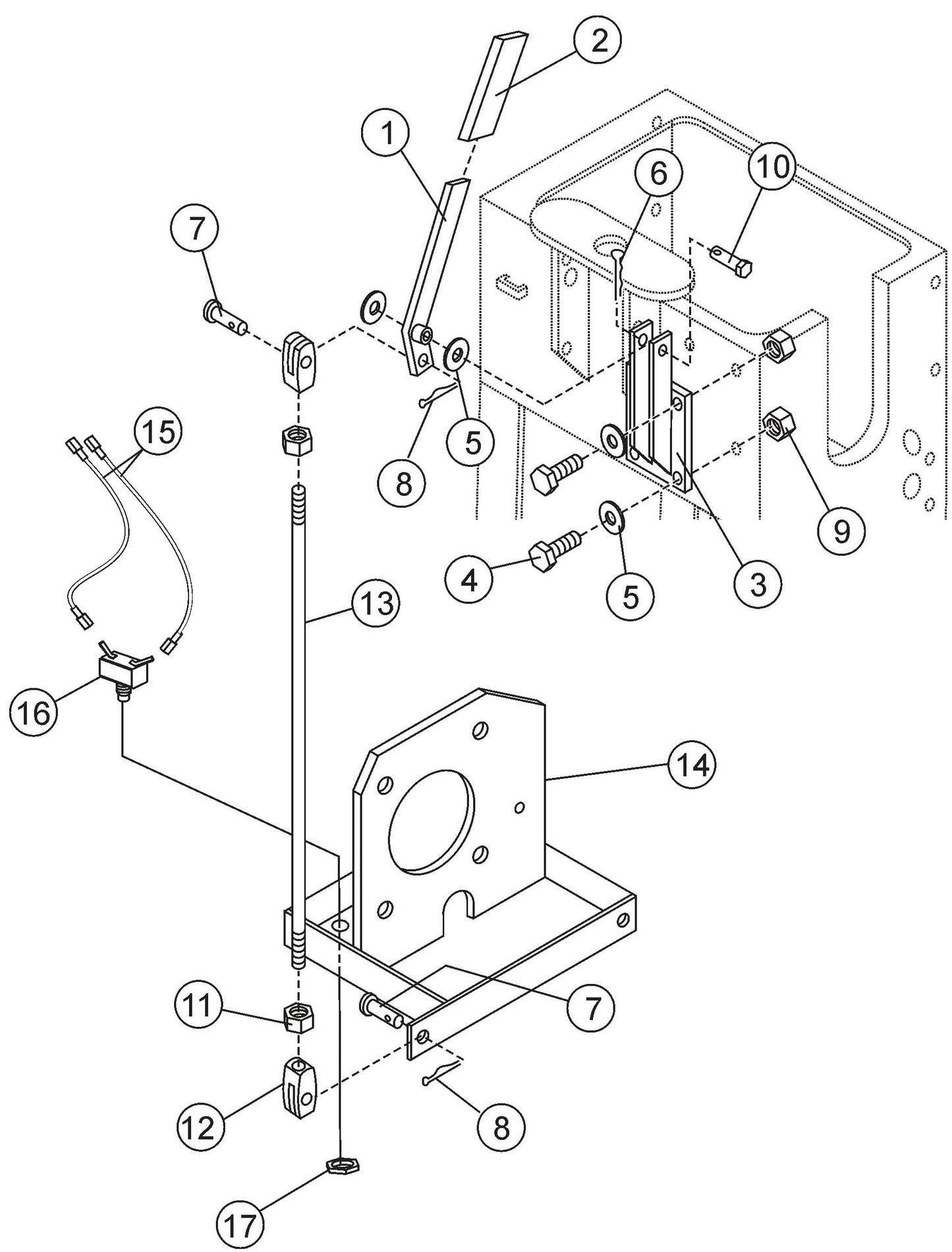 Transmission Engage Lever Assembly Parts For SP2 13H20A SP2 S20H20A By Multiquip