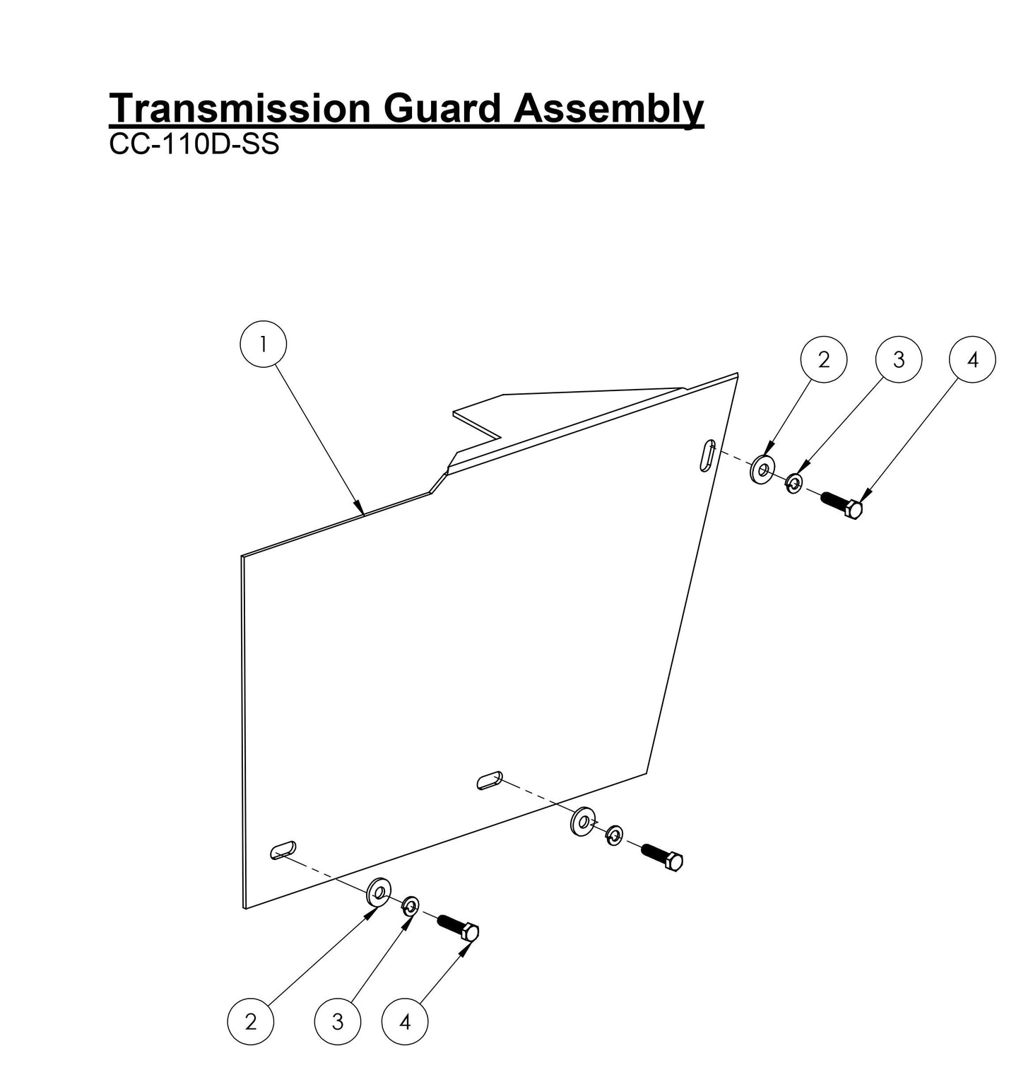CC-110D-SS Transmission Guard Assembly Parts