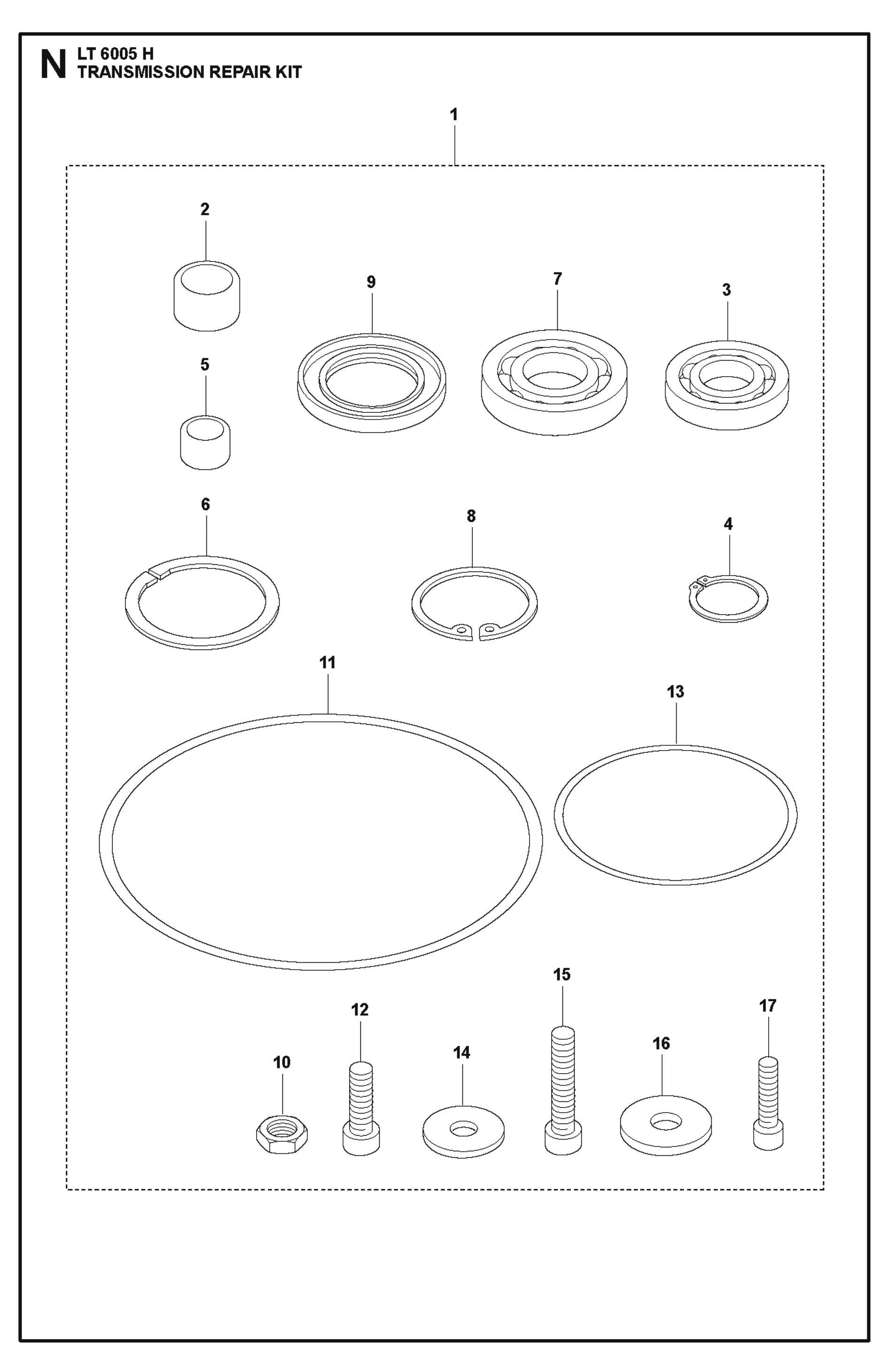 Transmission Repair Kit Parts For LT 6005 H - 967854503 Compaction Rammers By Husqvarna
