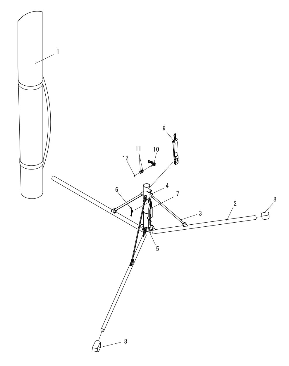GB3LED GloBug Lightening System Tripod Assembly Parts by Multiquip