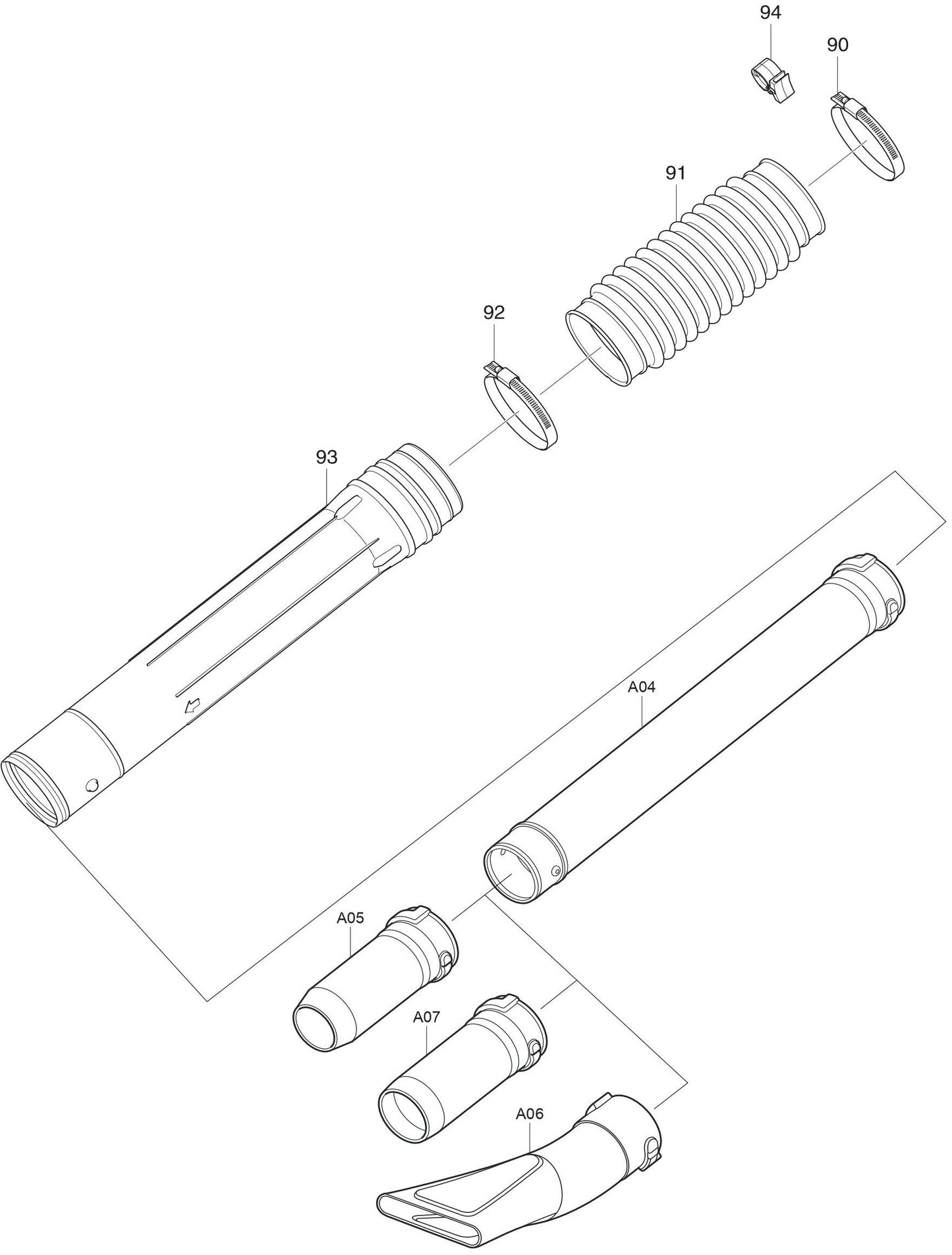 Tube Assembly Parts For EB7660TH Blower By Makita
