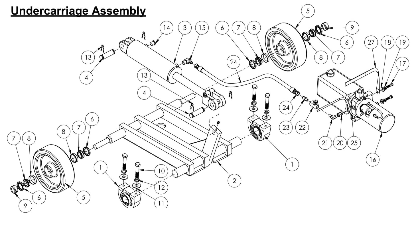 CC-110D-DC Undercarriage Assembly Parts
