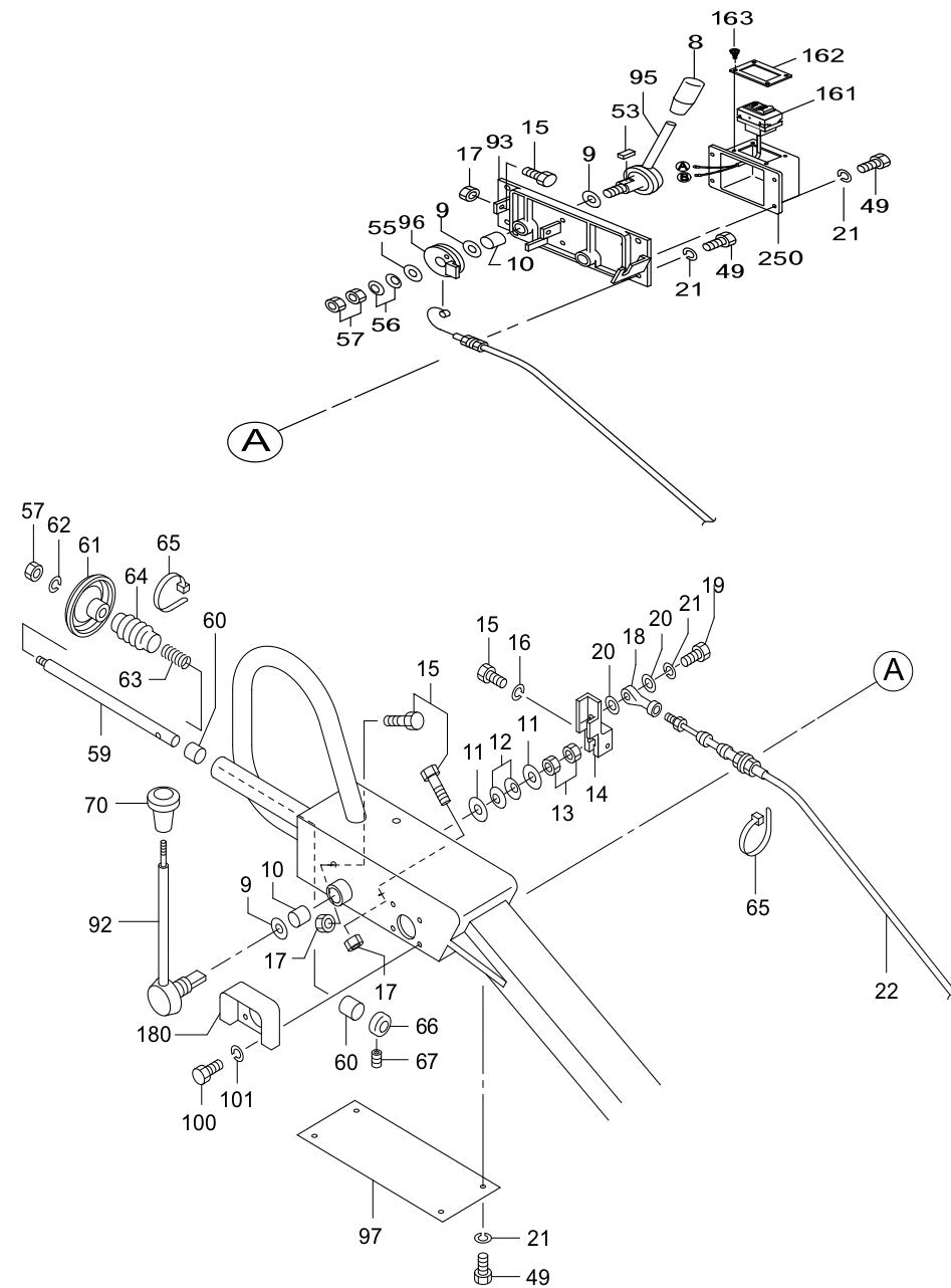 Upper Control Arm Assembly Parts For MRH800GS Vibratory Rollers By Multiquip