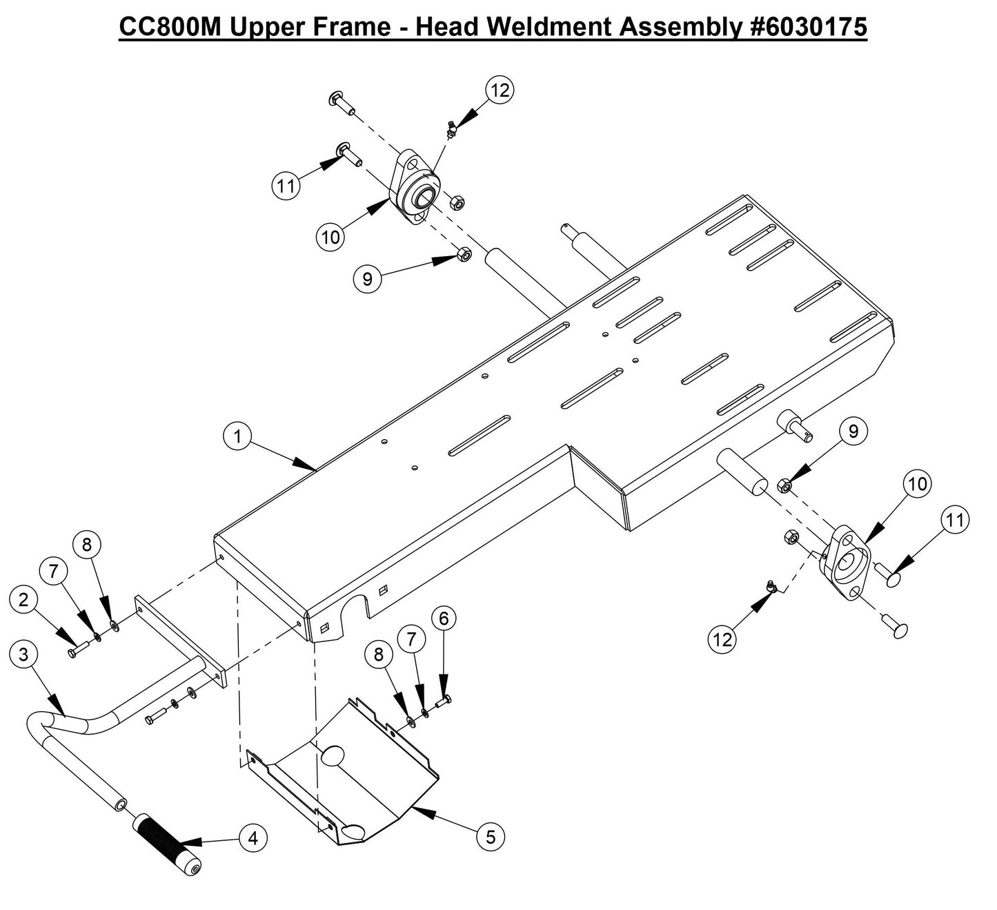 CC800M Upper Frame - Head Weldment Assembly