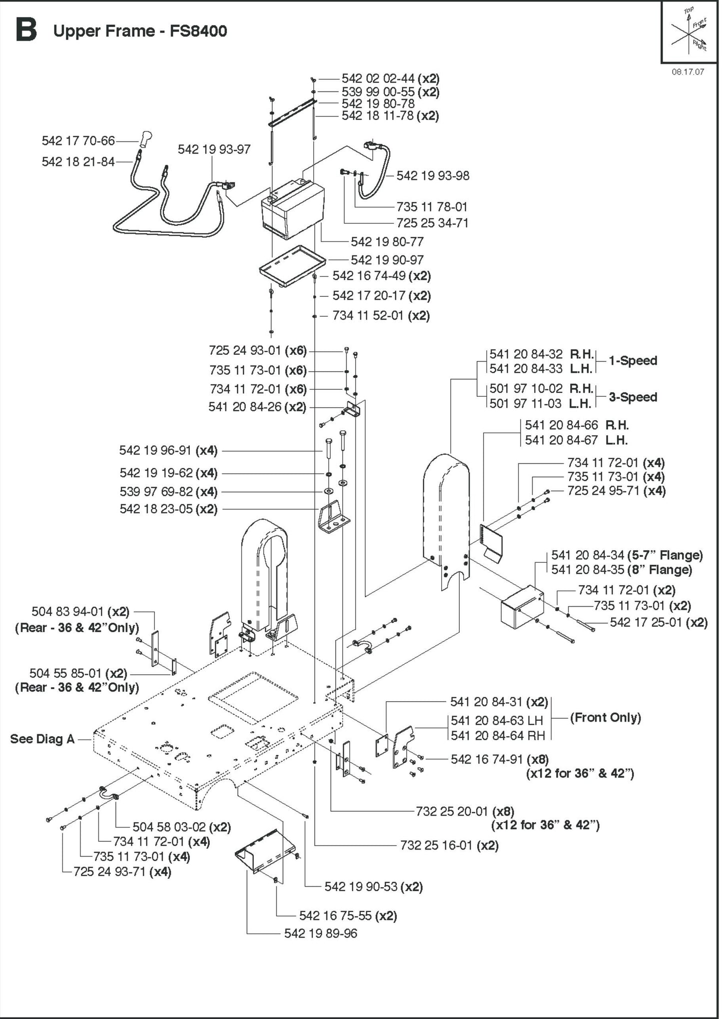 Upper Frame Parts for FS8400 D By Husqvarna