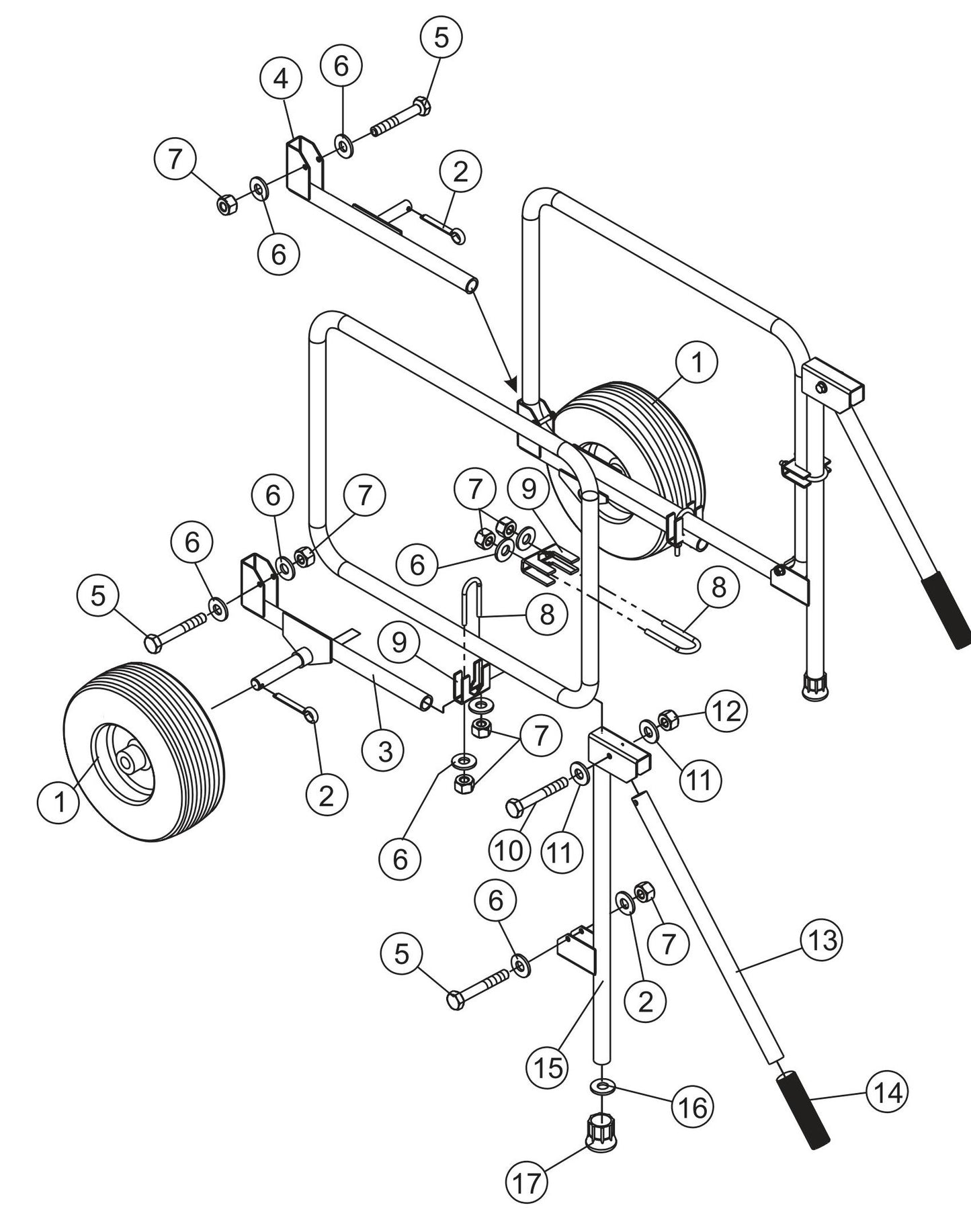 MQ MQD306H UWK Wheel Kit Assembly Parts By Multiquip