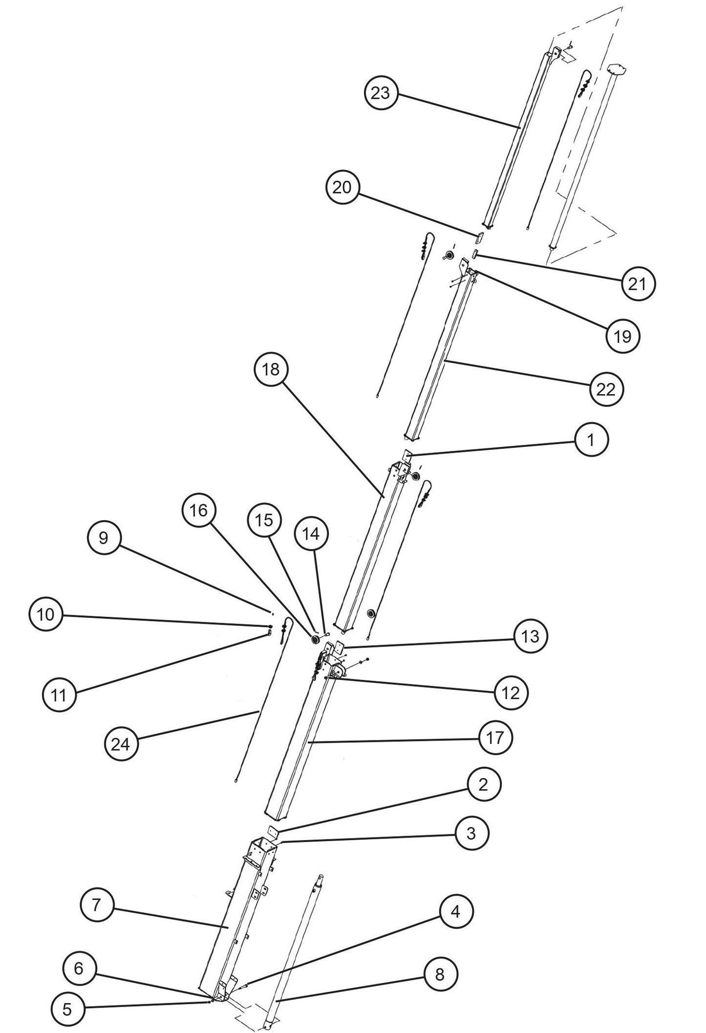 CE V-Series Night Lite Pro II Vertical Tower Components (1 of 6) Parts By Allmand