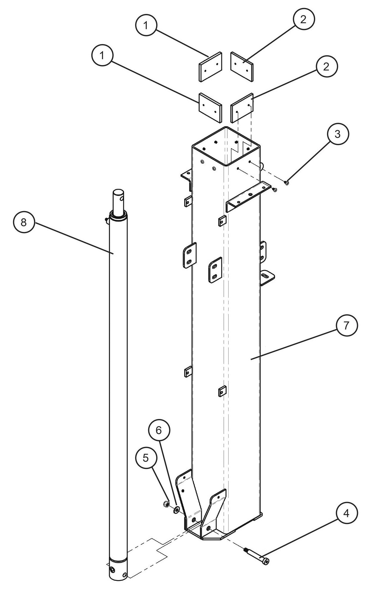 CE V-Series Night Lite Pro II Vertical Tower Components (2 of 6) Parts By Allmand