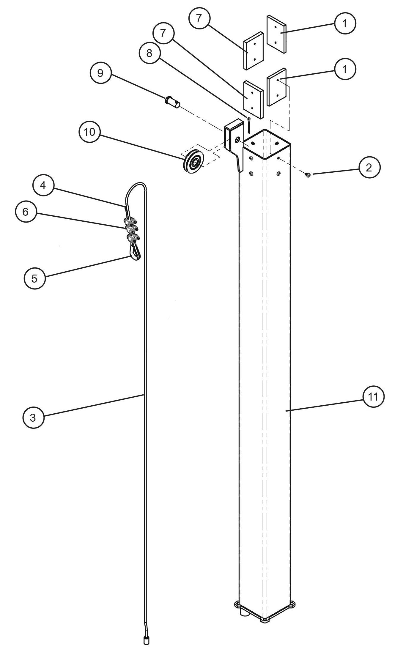 CE V-Series Night Lite Pro II Vertical Tower Components (4 of 6) Parts By Allmand
