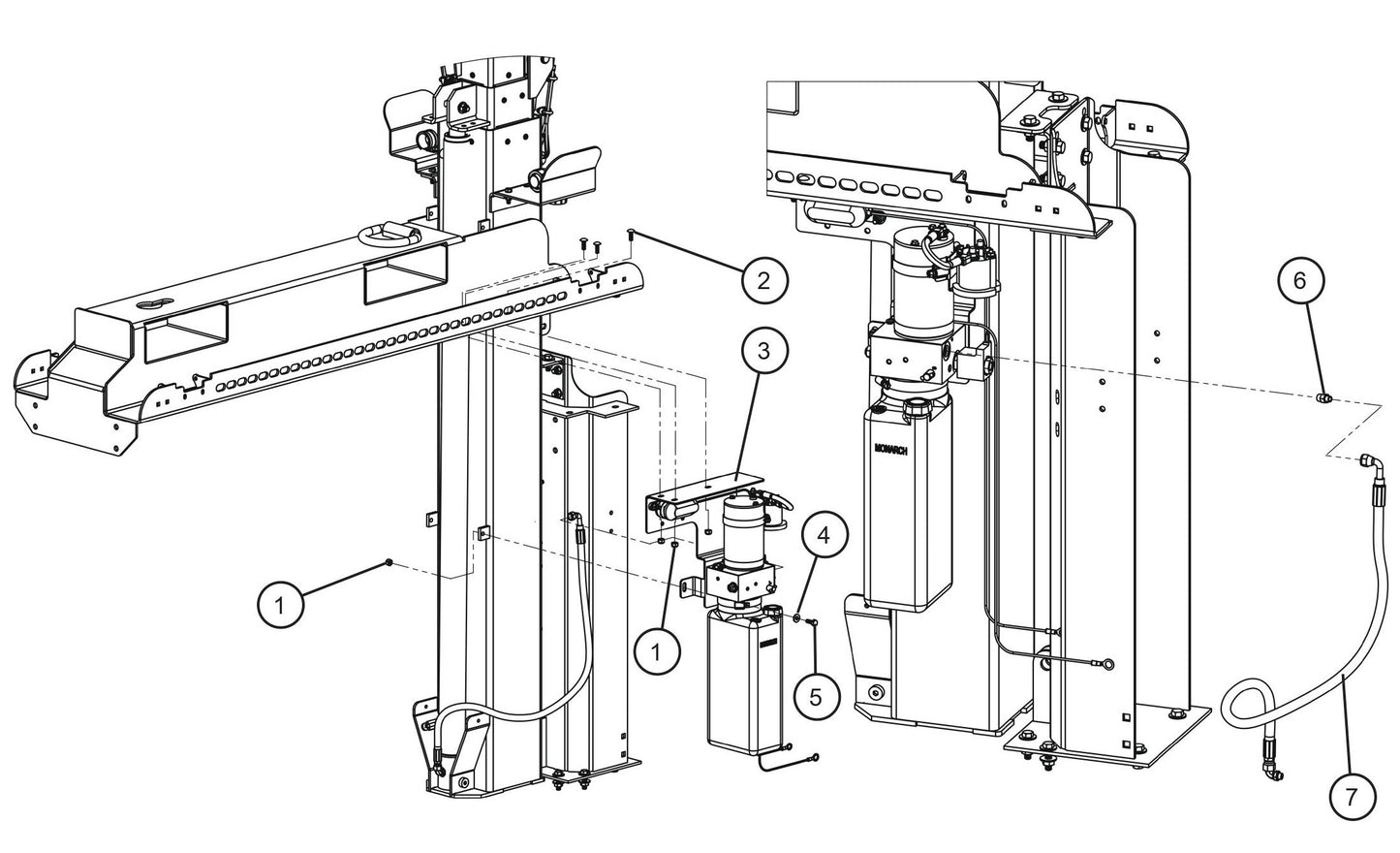 CE V-Series Night Lite Pro II Vertical Tower Hydraulic Pump Parts By Allmand