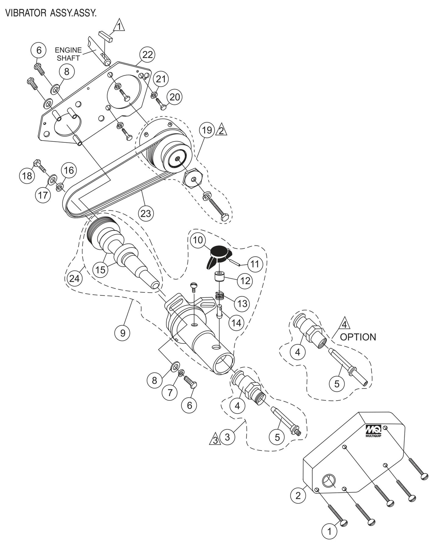 BP-25H Gasoline Vibrator- Vibrator Assembly Parts By Multiquip