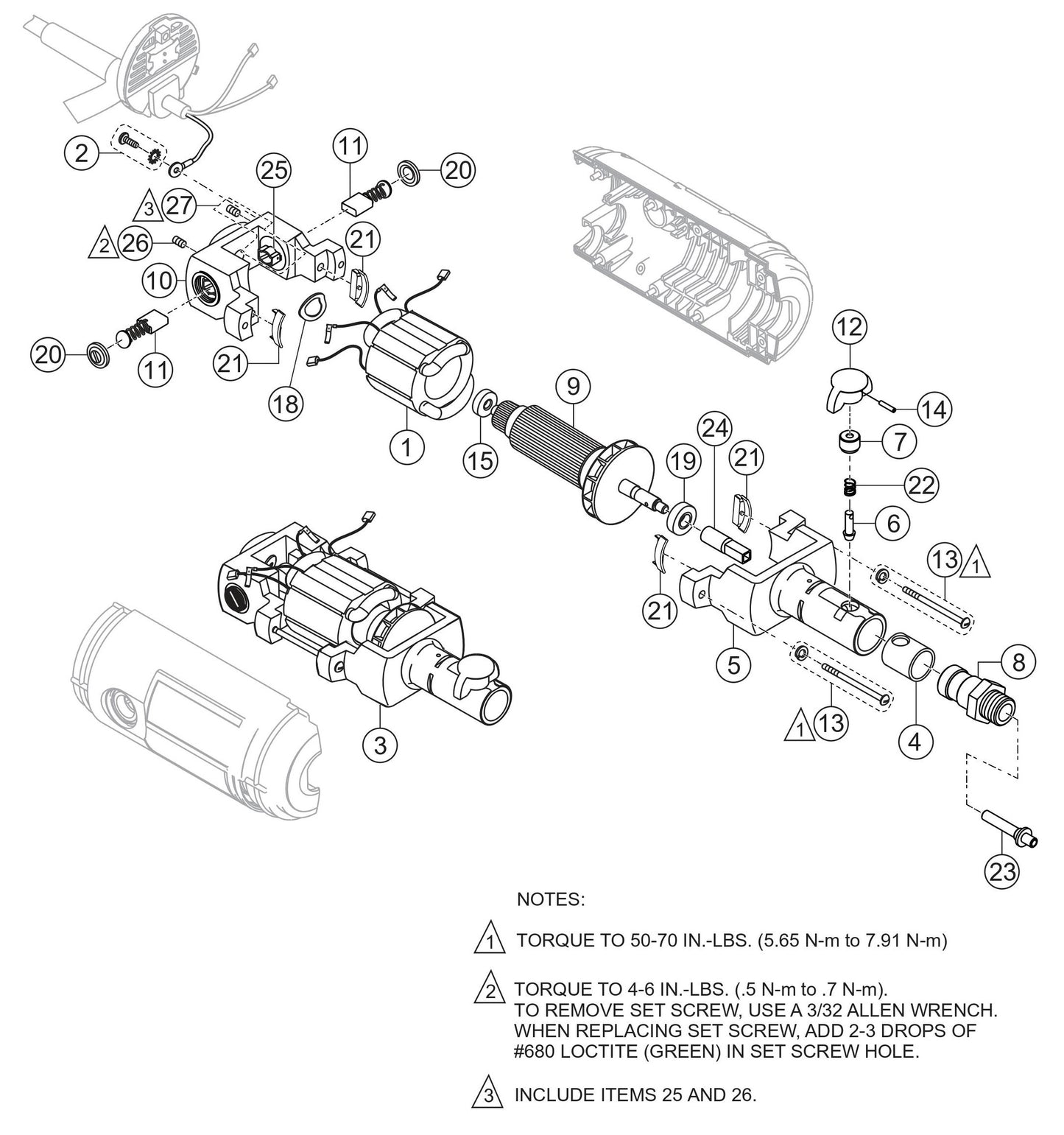 Vibrator Motor Assembly Parts By Multiquip
