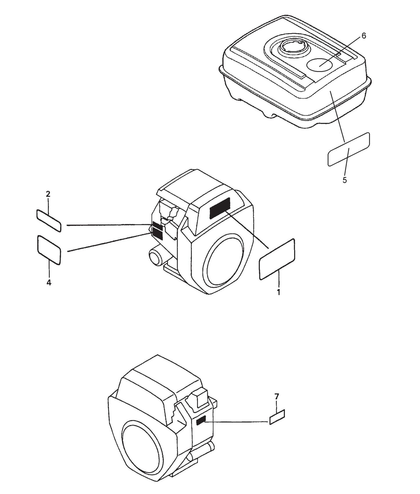 Honda GX620TXF2 Engine Labels Assembly Parts For SP2 Street Pro Series By Multiquip