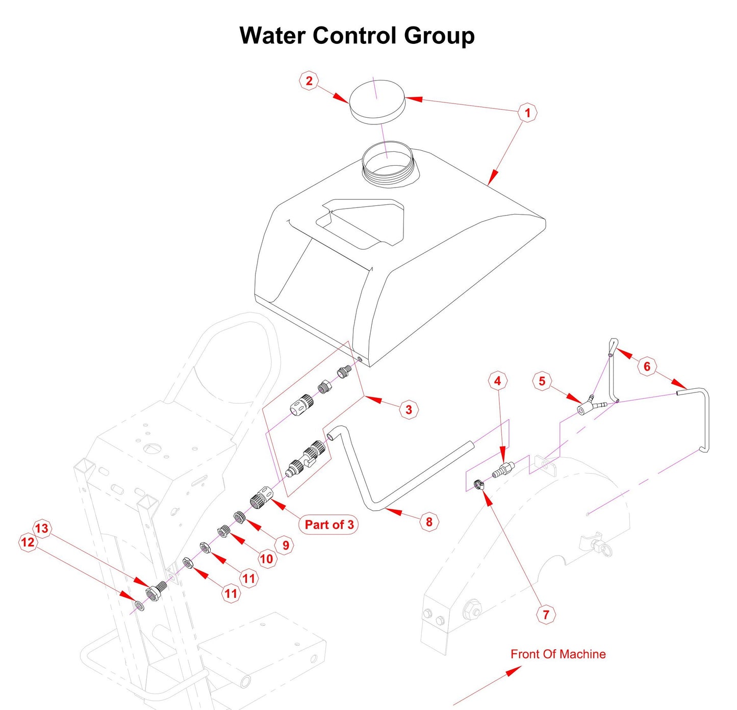 C1318P Water Control Group Parts By Norton Clippers